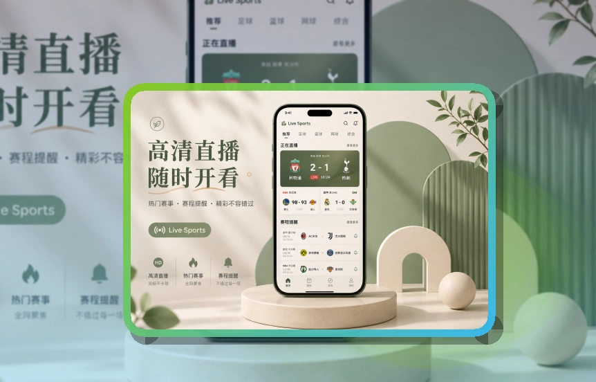 赛况仪表盘 · 比赛日App入口 · 热门比赛更快进入界面展示